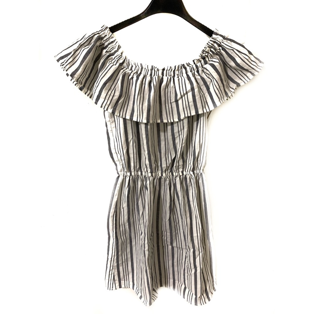H&M Striped Off Shoulder Cotton Dress, Size 2